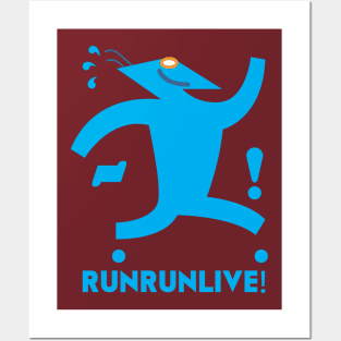 RunRunLive Blue Logo for shirts Posters and Art